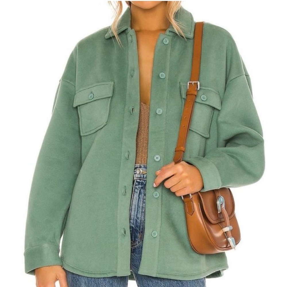 Tularosa Utility Fleece Jacket In Sage Green - image 1